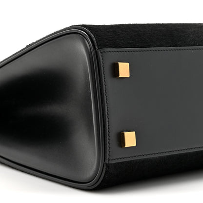 Saint Laurent Pony Hair Calfskin Manhattan Top Handle Black 10 of 10