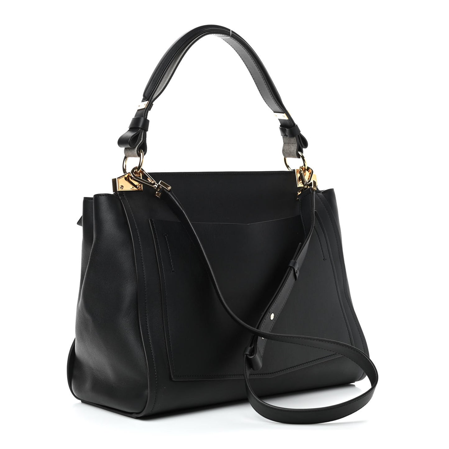 Calfskin Medium Mystic Shoulder Bag Black