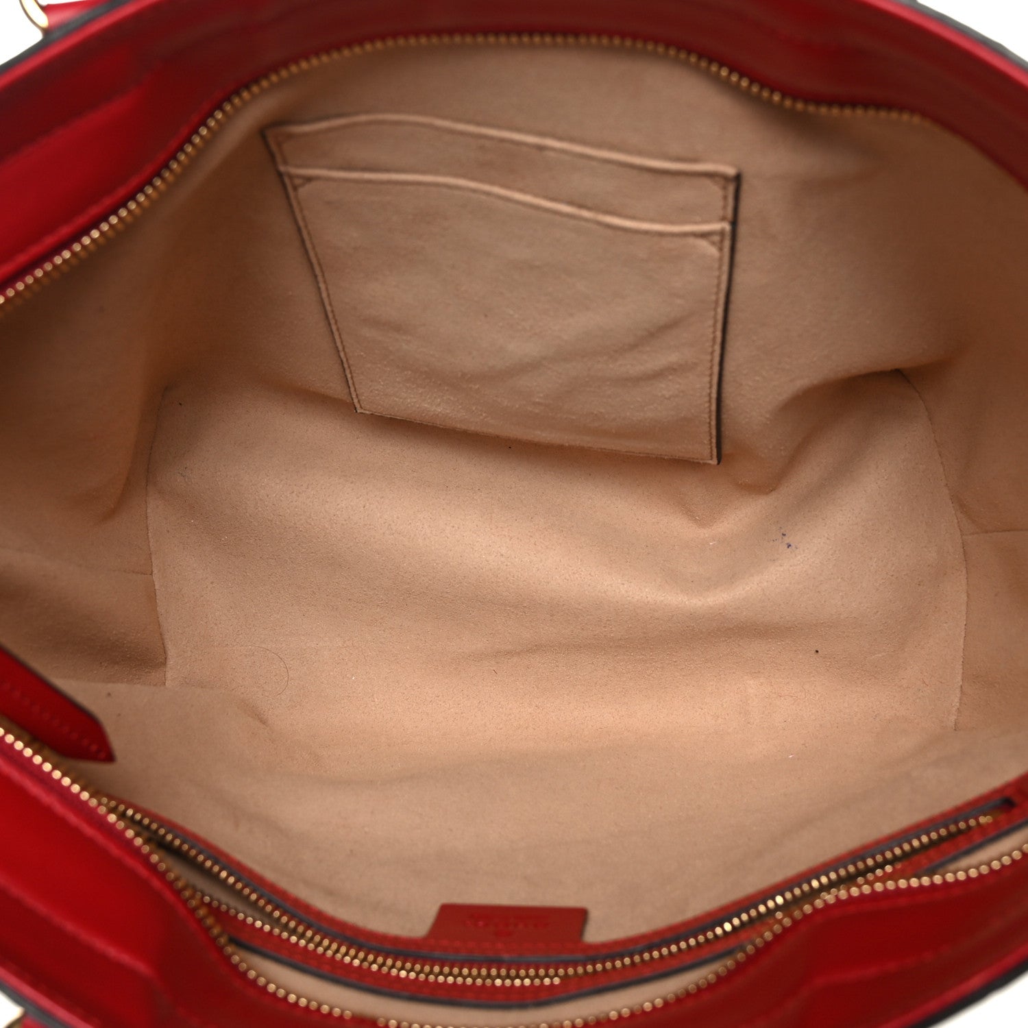 Gucci Guccissima Small Zippered Bucket Tote Hibiscus Red 5 of 9