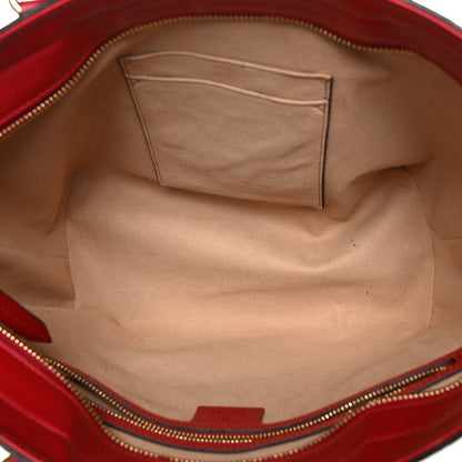 Gucci Guccissima Small Zippered Bucket Tote Hibiscus Red 5 of 9