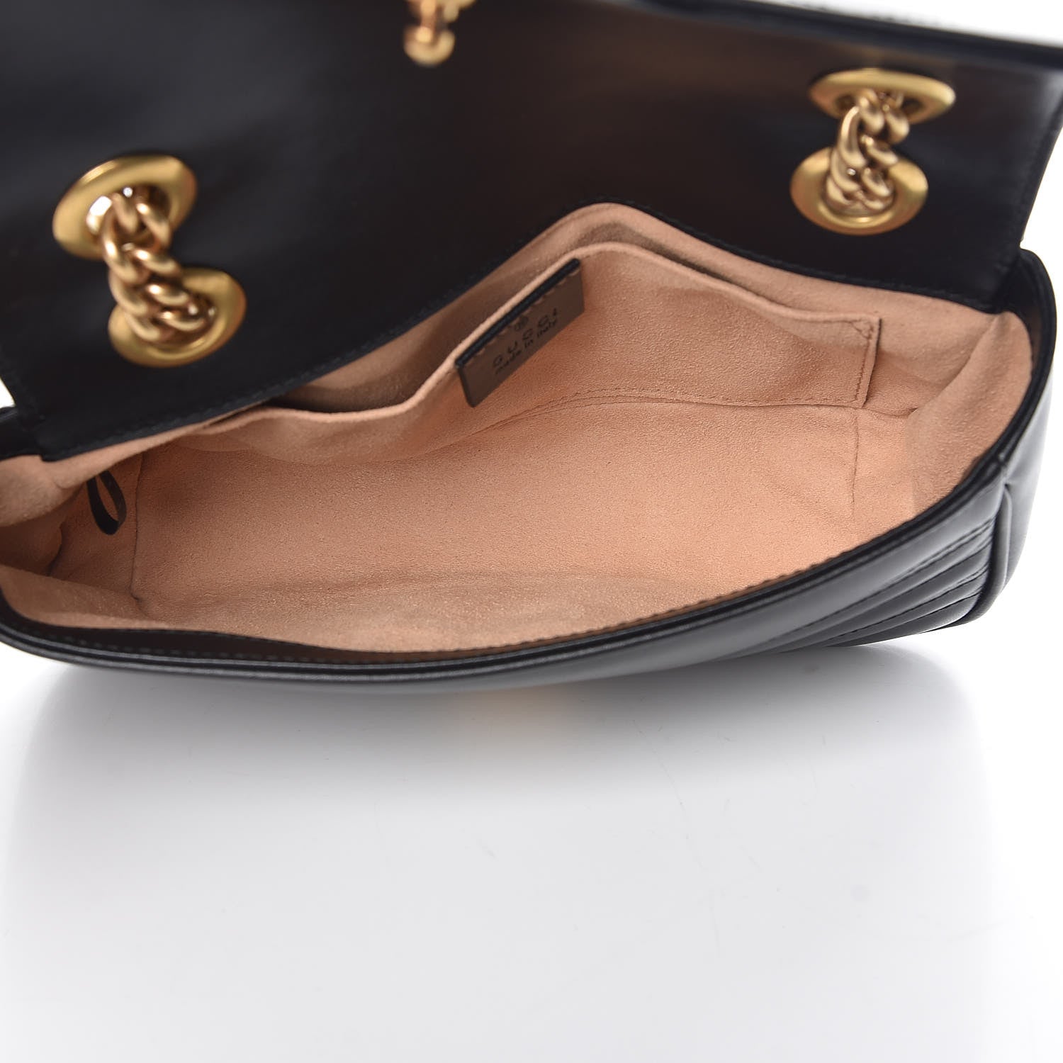 Gucci Calfskin Matelasse Mini GG Marmont Shoulder Bag Black 5 of 9