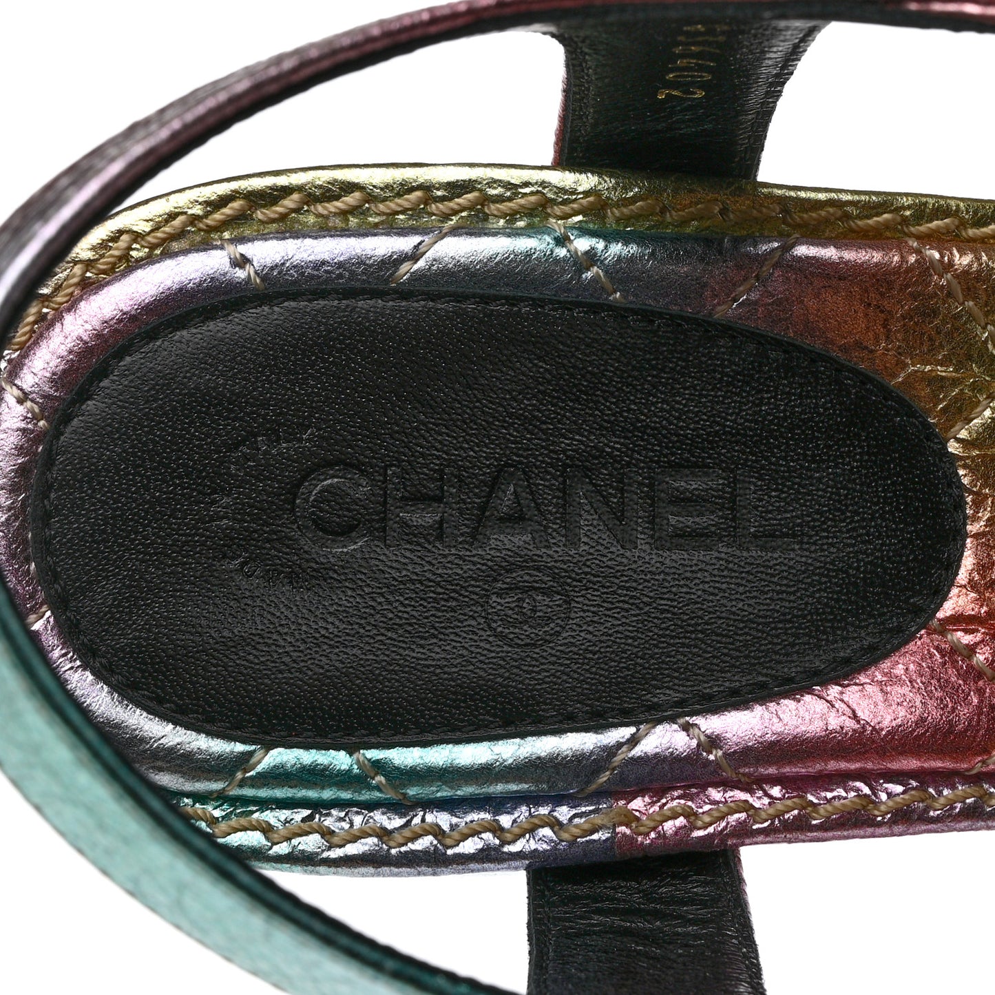 Goatskin Fantasy CC Pearl Thong Sandals 39 Multicolor