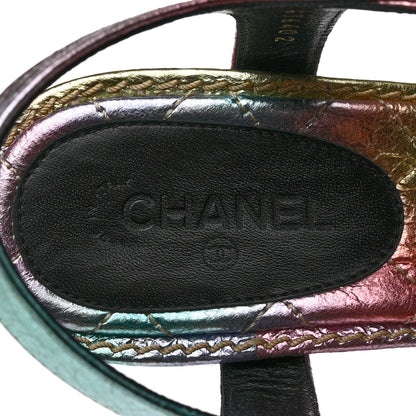 Chanel Goatskin Fantasy CC Pearl Thong Sandals 39 Multicolor 7 of 9