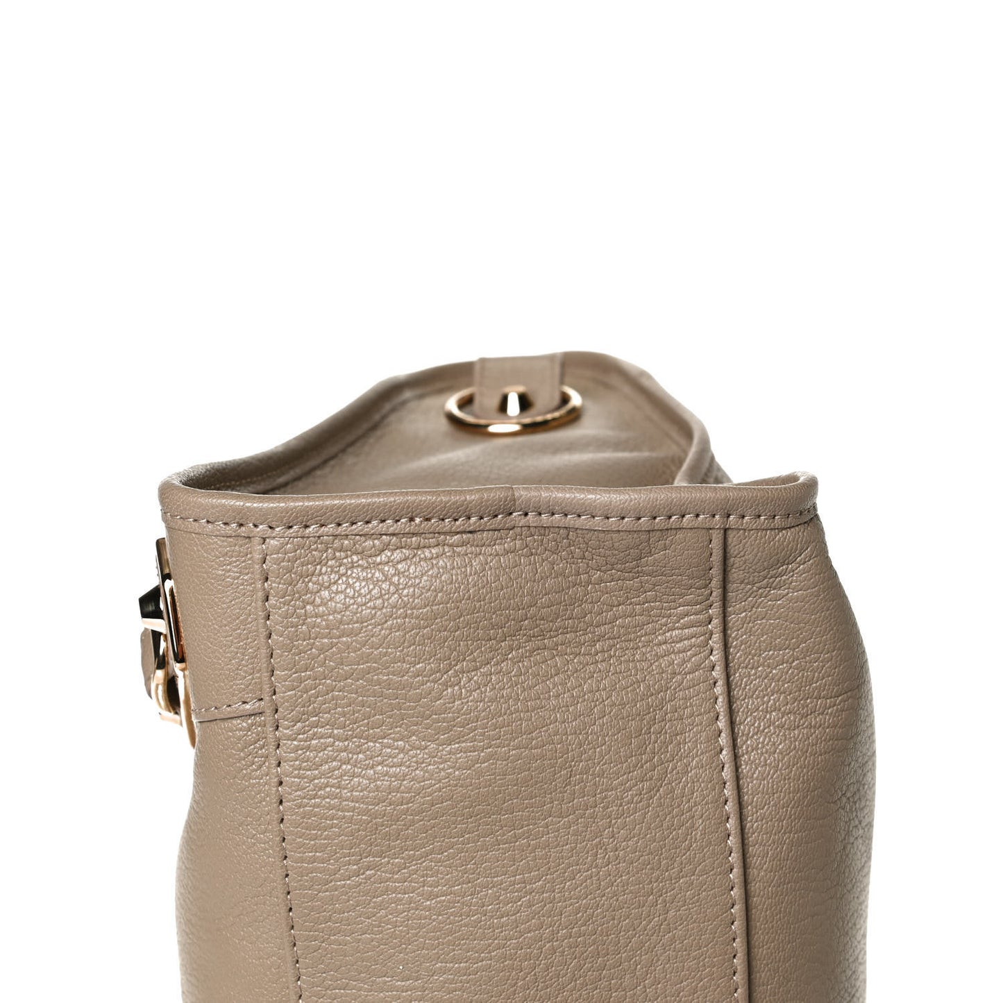 Chevre Gold Metallic Edge Hardware City Beige Latte