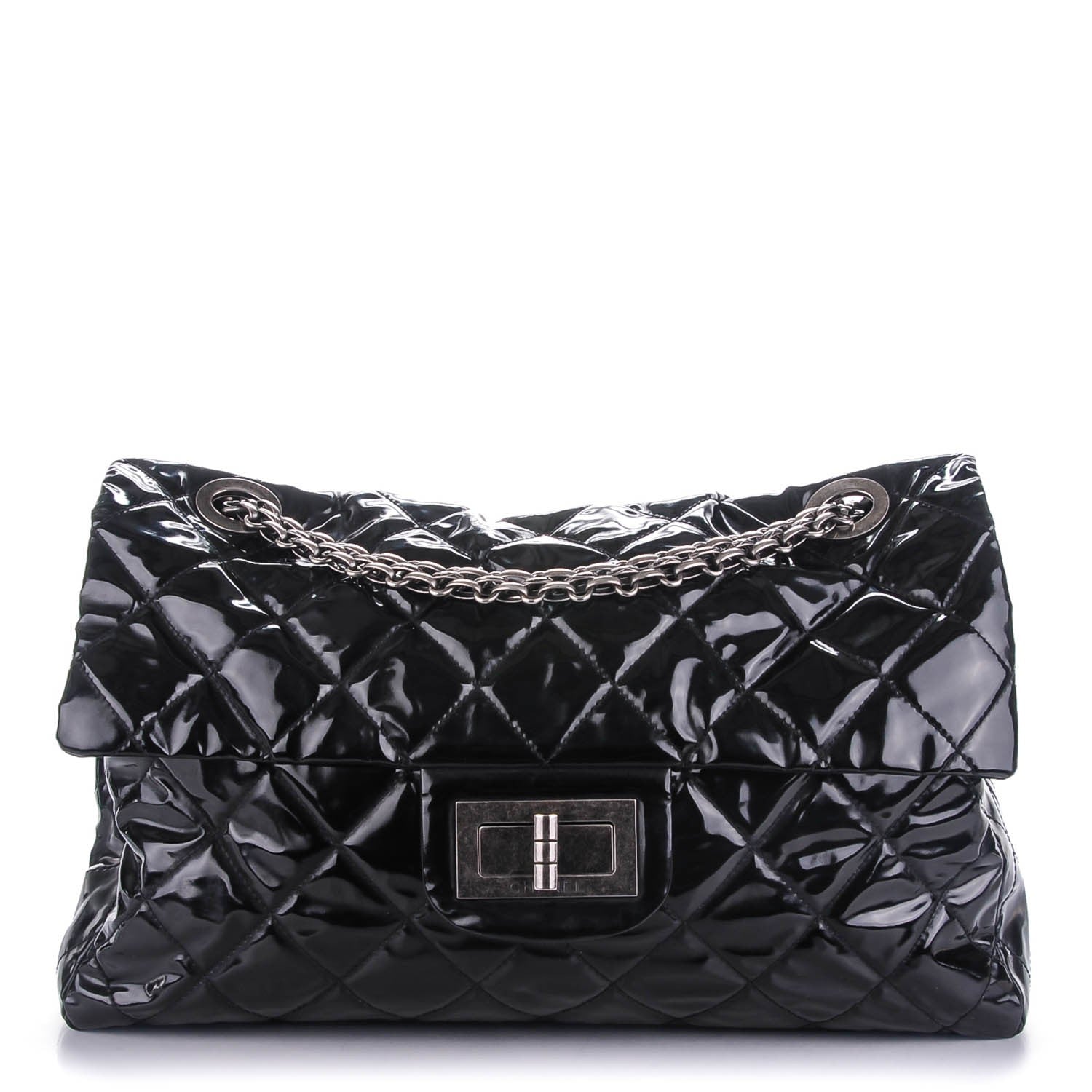 Chanel Vinyl Quilted XXL Reissue Flap Black 1 of 9