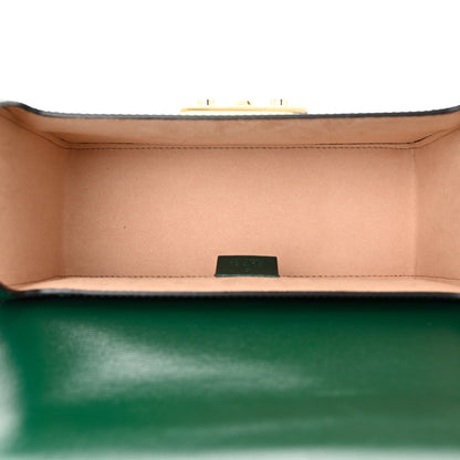 Gucci Azalea Calfskin Small Padlock Bamboo Shoulder Bag Vintage Green 5 of 11