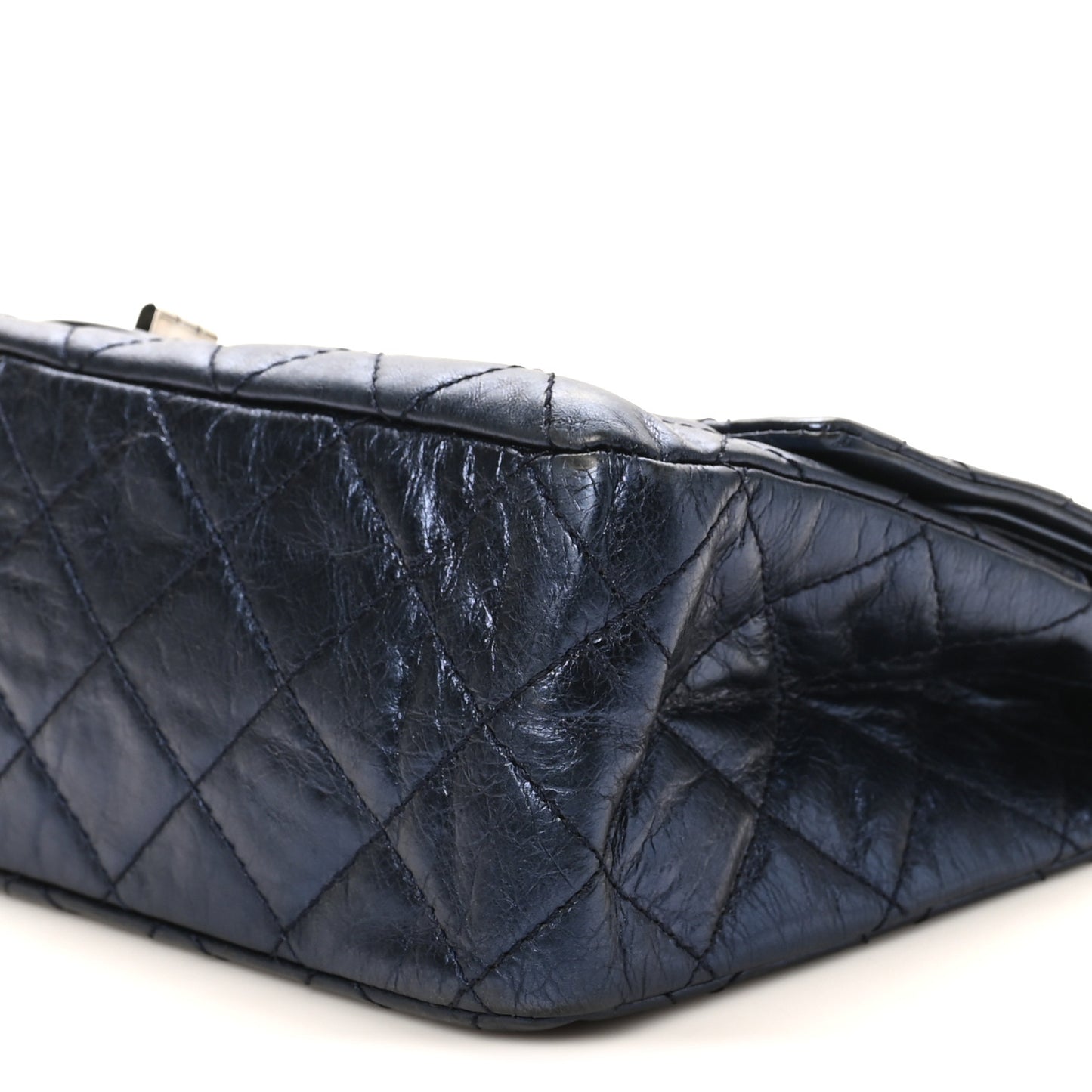 Metallic Aged Calfskin Quilted 2.55 Reissue 227 Flap Blue