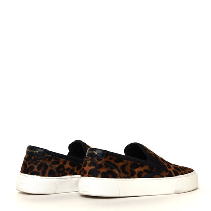 Saint Laurent Canvas Pony Spots Print Moon Plus Venice Slip On Sneakers 36.5 Natural Black 8 of 12