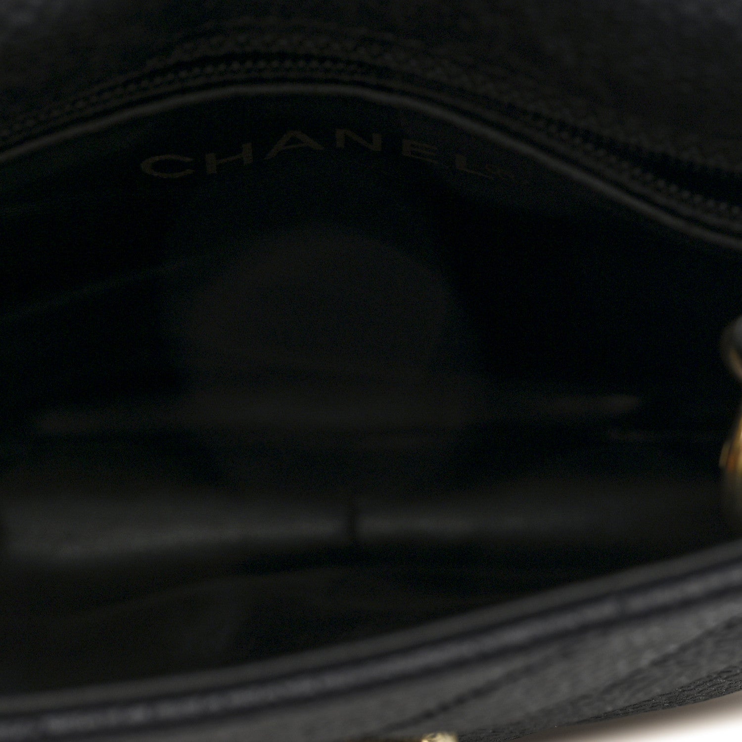 Chanel Caviar Chevron CC Shoulder Bag Black 5 of 9