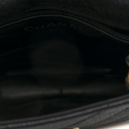 Chanel Caviar Chevron CC Shoulder Bag Black 5 of 9