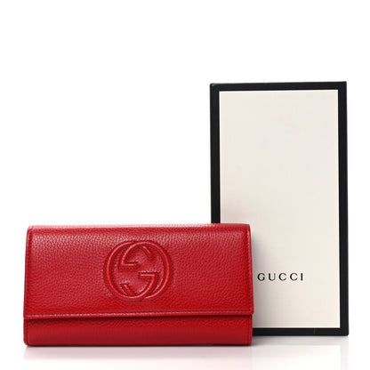 Gucci Pebbled Calfskin Large Soho Continental Wallet Red 7 of 7