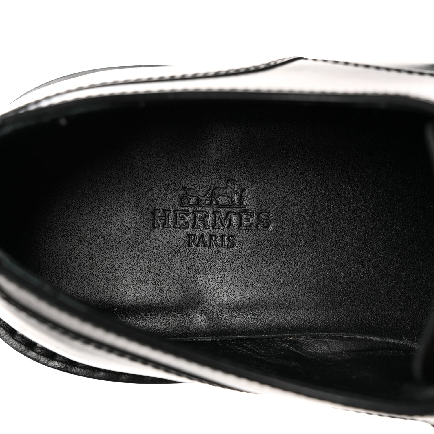 Hermes Glossed Calfskin First Oxford 39 Black 7 of 9