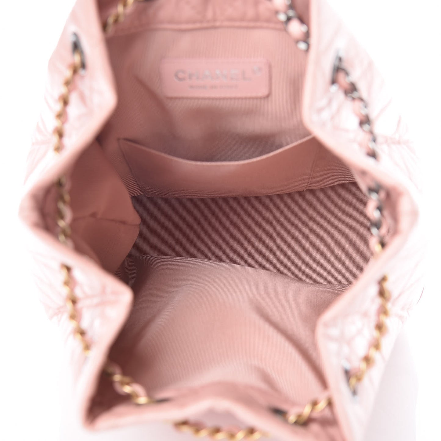 Aged Calfskin Quilted Gabrielle Backpack Light Pink