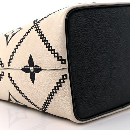 Louis Vuitton Empreinte Monogram Giant Broderies Neonoe MM Cream Black 9 of 11