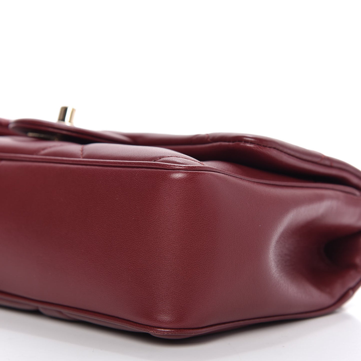 Lambskin Quilted Small Easy Carry Flap Burgundy