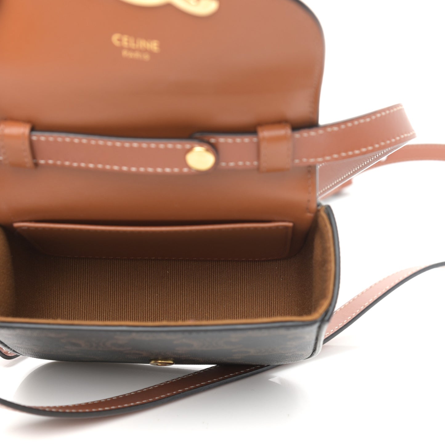 Triomphe Canvas Calfskin Mini Triomphe Tan
