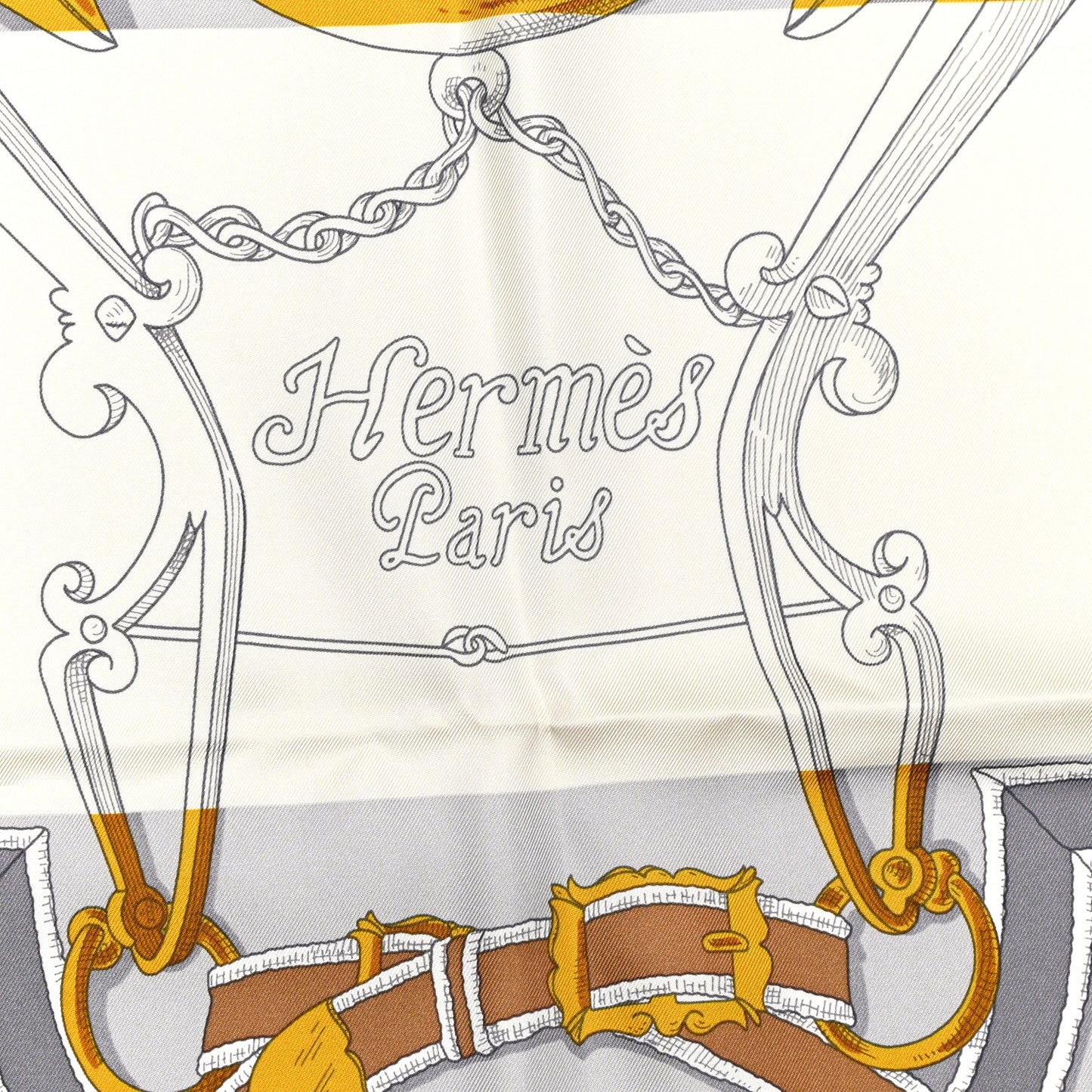 Silk L Instruction Du Roy Scarf 90 Black Gris Or