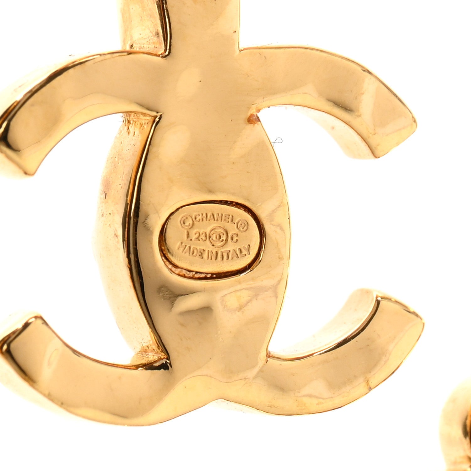 Chanel Crystal Heart CC Earrings Gold 4 of 5