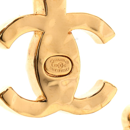 Chanel Crystal Heart CC Earrings Gold 4 of 5