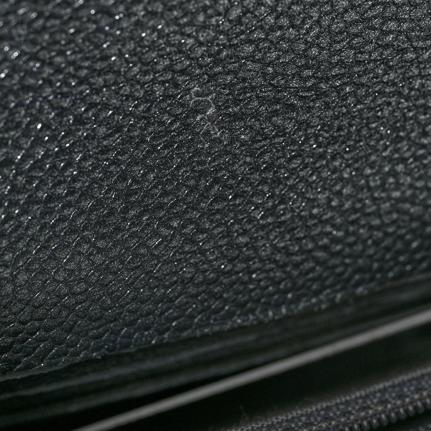 Metallic Caviar Quilted Small Flap Wallet Charcoal