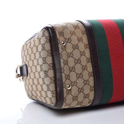 Gucci Monogram Vintage Web Medium Boston Dark Brown 8 of 13