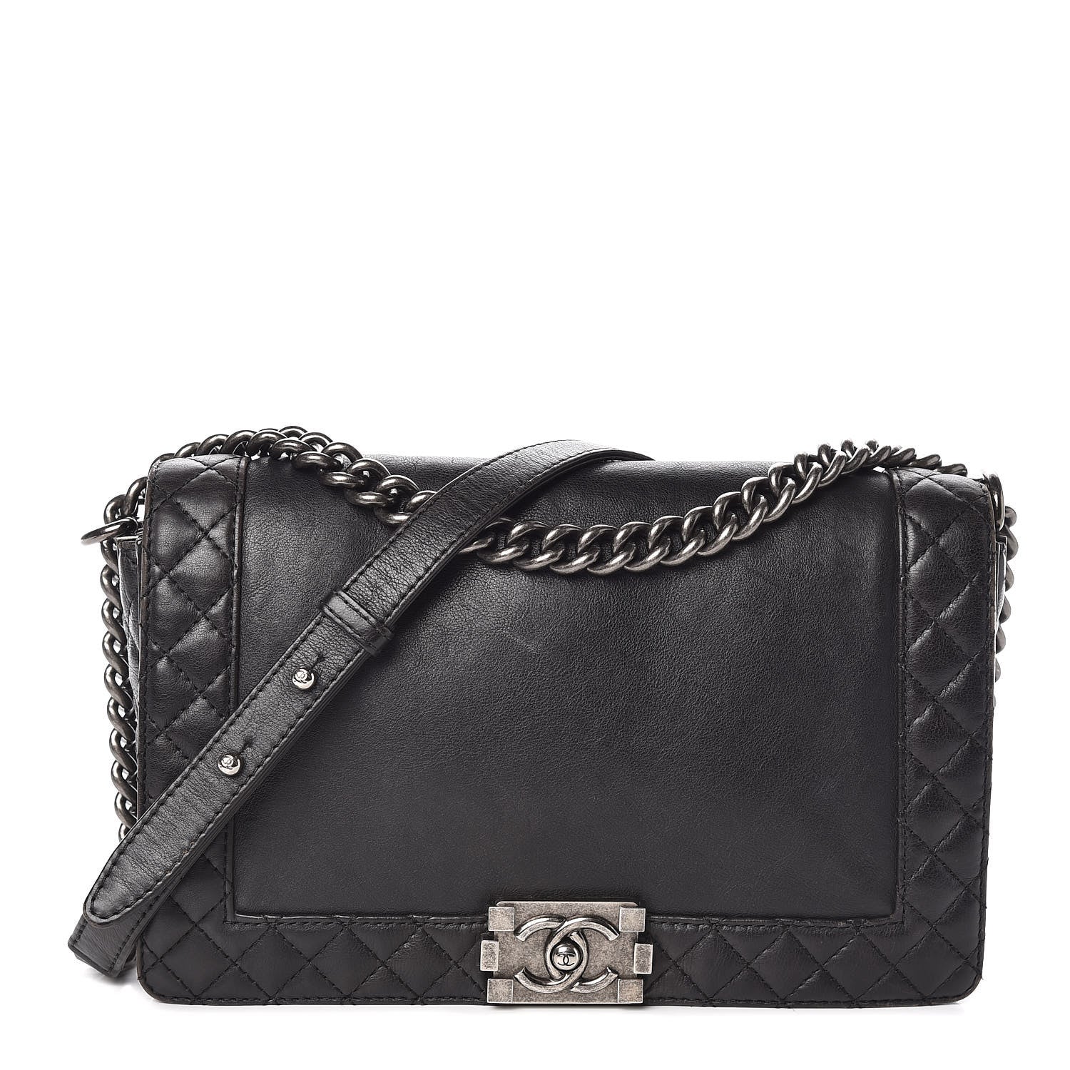 Chanel Calfskin New Medium Boy Reverso Flap Black 1 of 19
