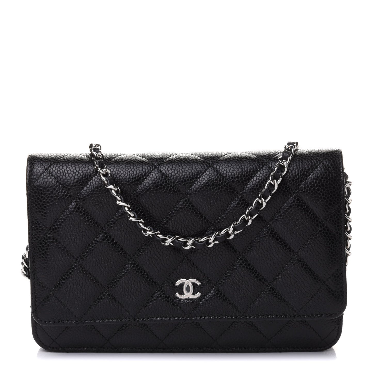 Caviar Quilted Wallet On Chain WOC Black