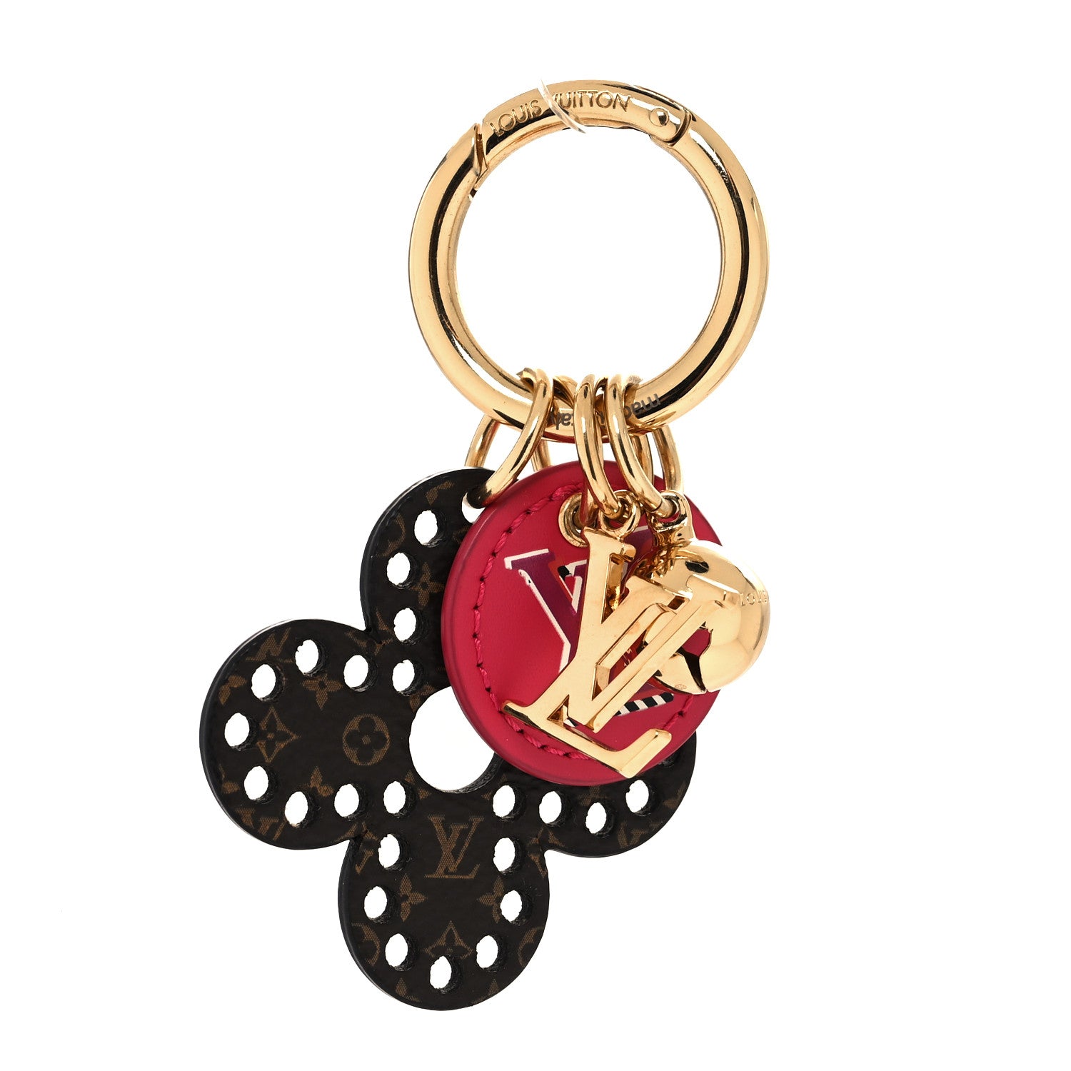 Louis Vuitton Monogram Fetish Flower Perforated Bag Charm Pink 1 of 5