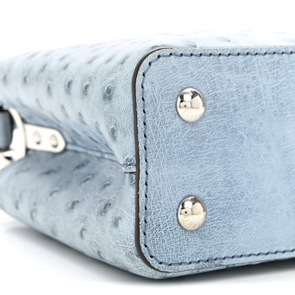 Louis Vuitton Ostrich Capucines Mini Blue Denim 8 of 10