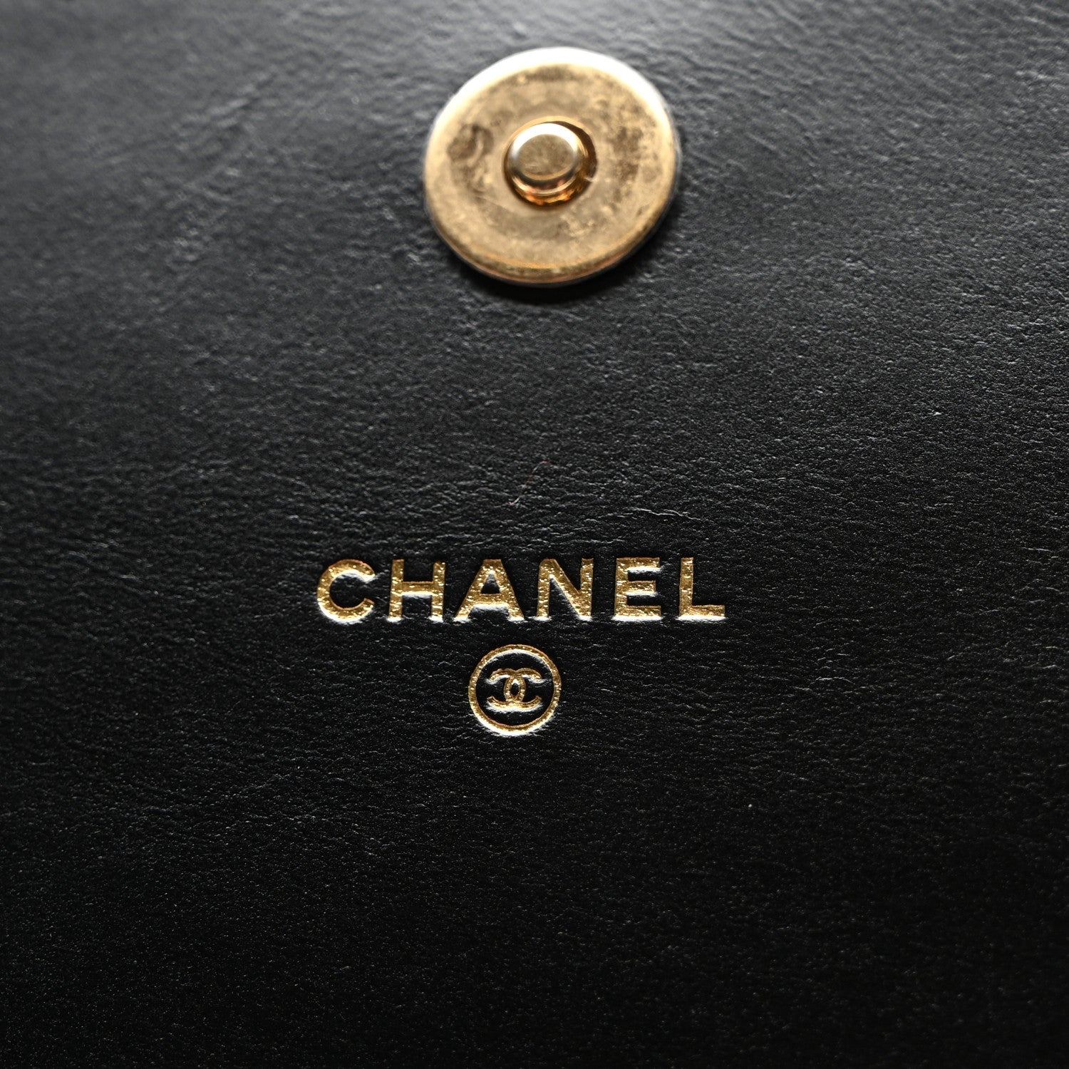 Chanel Lambskin Quilted Enamel Logo Clutch on Chain WOC Black 6 of 12