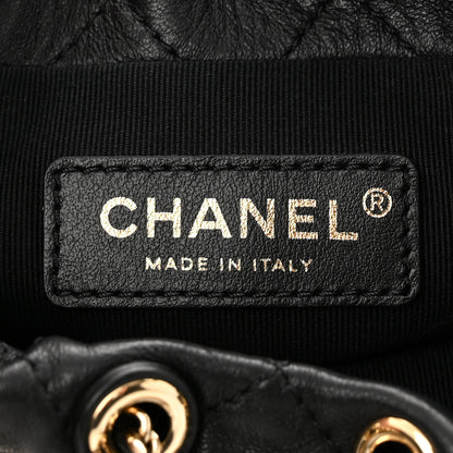 Chanel Lambskin Quilted Pearl Mini About Pearls Drawstring Bag Black 6 of 10