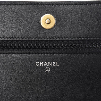 Chanel Aged Calfskin Quilted Gabrielle Wallet On Chain WOC Beige Black 6 of 9