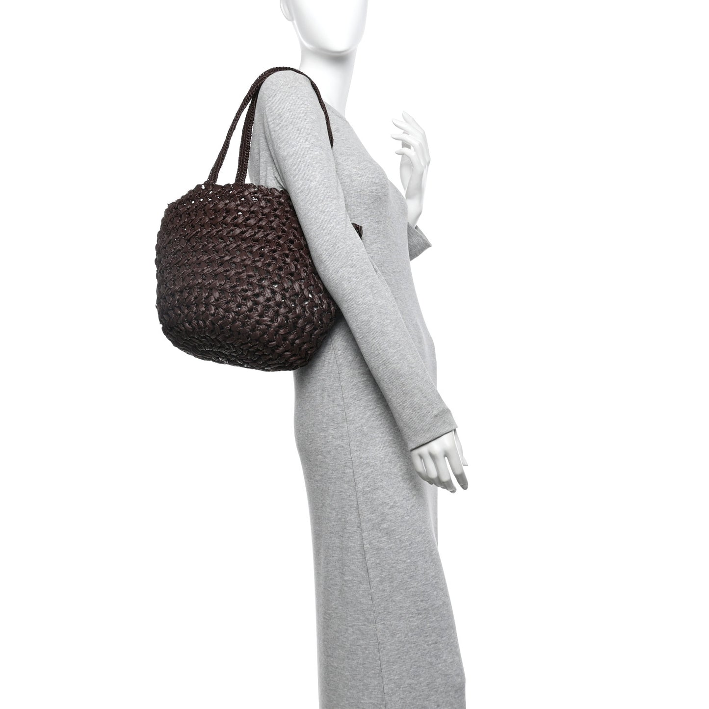 Raffia Estelle Tote Bag Brown