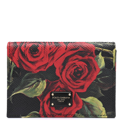 Dolce & Gabbana Dauphine Rose Print Flap Card Holder Multicolor 1 of 6