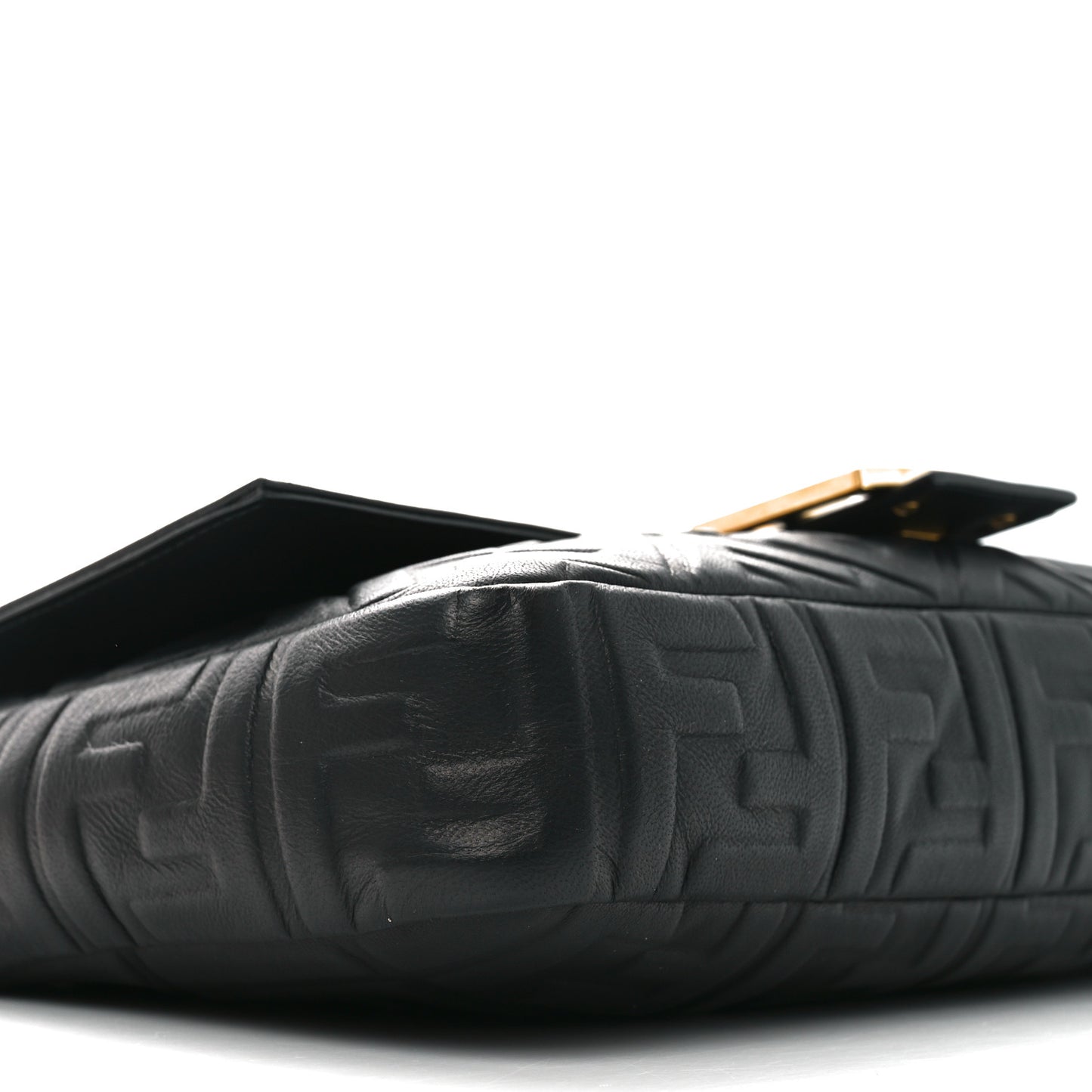Nappa FF 1974 Embossed Large Baguette Black