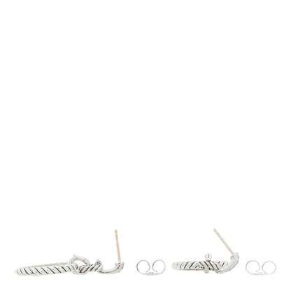 David Yurman Sterling Silver Diamond Mother of Pearl Elements Drop Earrings 3 of 3