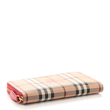 Burberry Haymarket Check Large Ziggy Zip Around Wallet Red 4 of 7