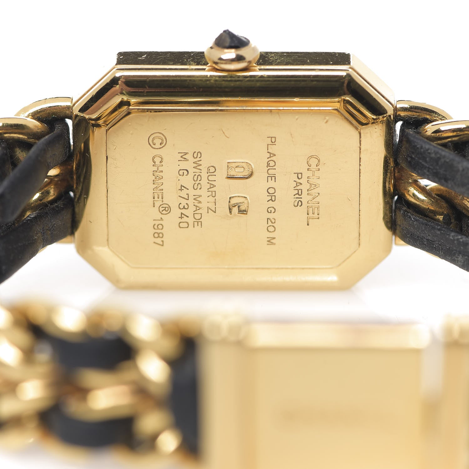 Chanel Stainless Steel Lambskin 20mm Chain Premiere Quartz Watch Gold M 4 of 9
