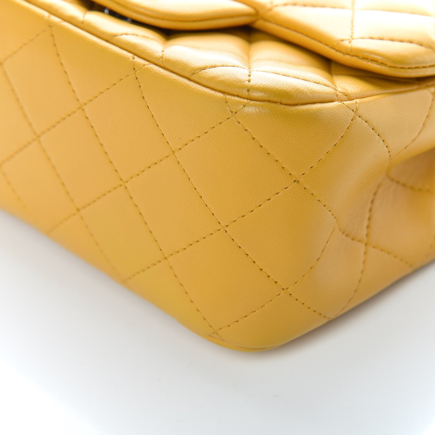 Chanel Lambskin Quilted Mini Square Flap Yellow 6 of 9