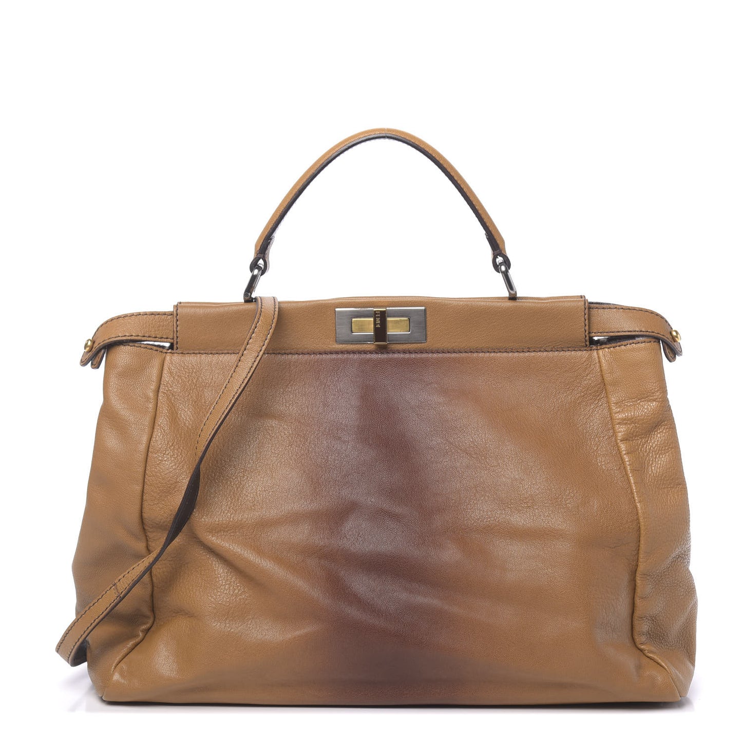 Goatskin Calf Hair Large Peekaboo Iconic Satchel Cuoio Moro