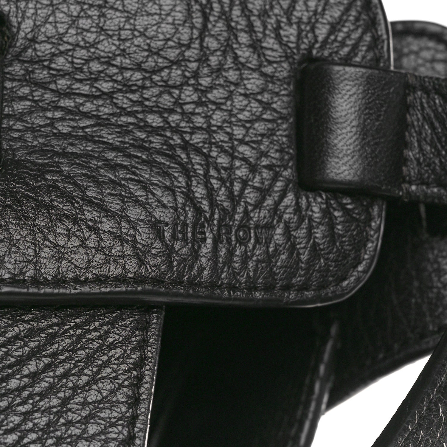 The Row Grained Calfskin Drawstring Bucket Bag Black 6 of 16