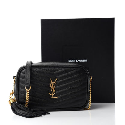 Saint Laurent Grain De Poudre Matelasse Monogram Mini Lou Camera Bag Black 11 of 11
