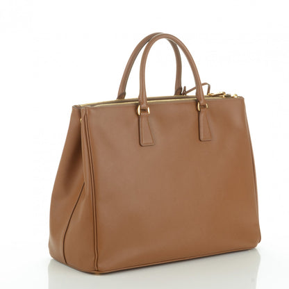 Prada Saffiano Lux Extra Large Galleria Double Zip Tote Caramel 3 of 8