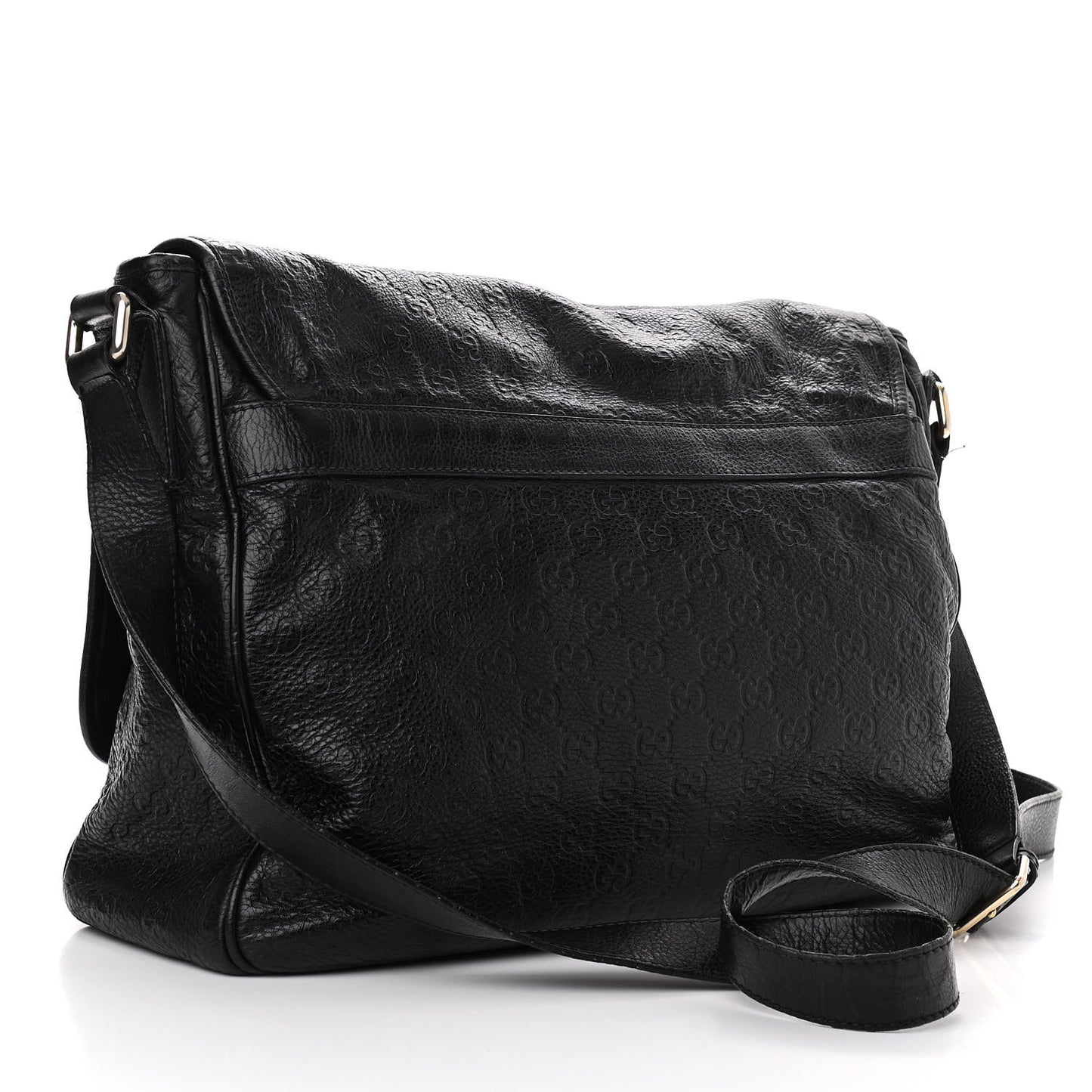 Guccissima Medium Flap Messenger Bag Black