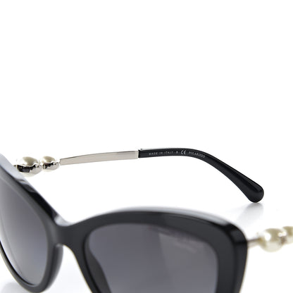 Chanel Acetate Pearl Cat Eye Sunglasses 5340-H Black 5 of 8
