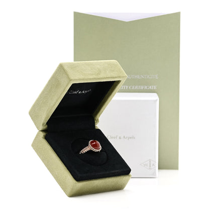 Van Cleef & Arpels 18K Rose Gold Carnelian Perlee Couleurs Ring 54 6.75 7 of 7