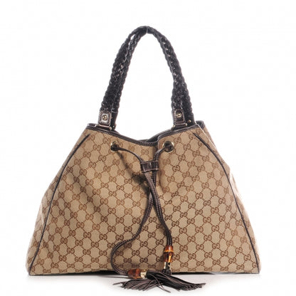 Gucci Monogram Peggy Braided Tote Brown 1 of 7