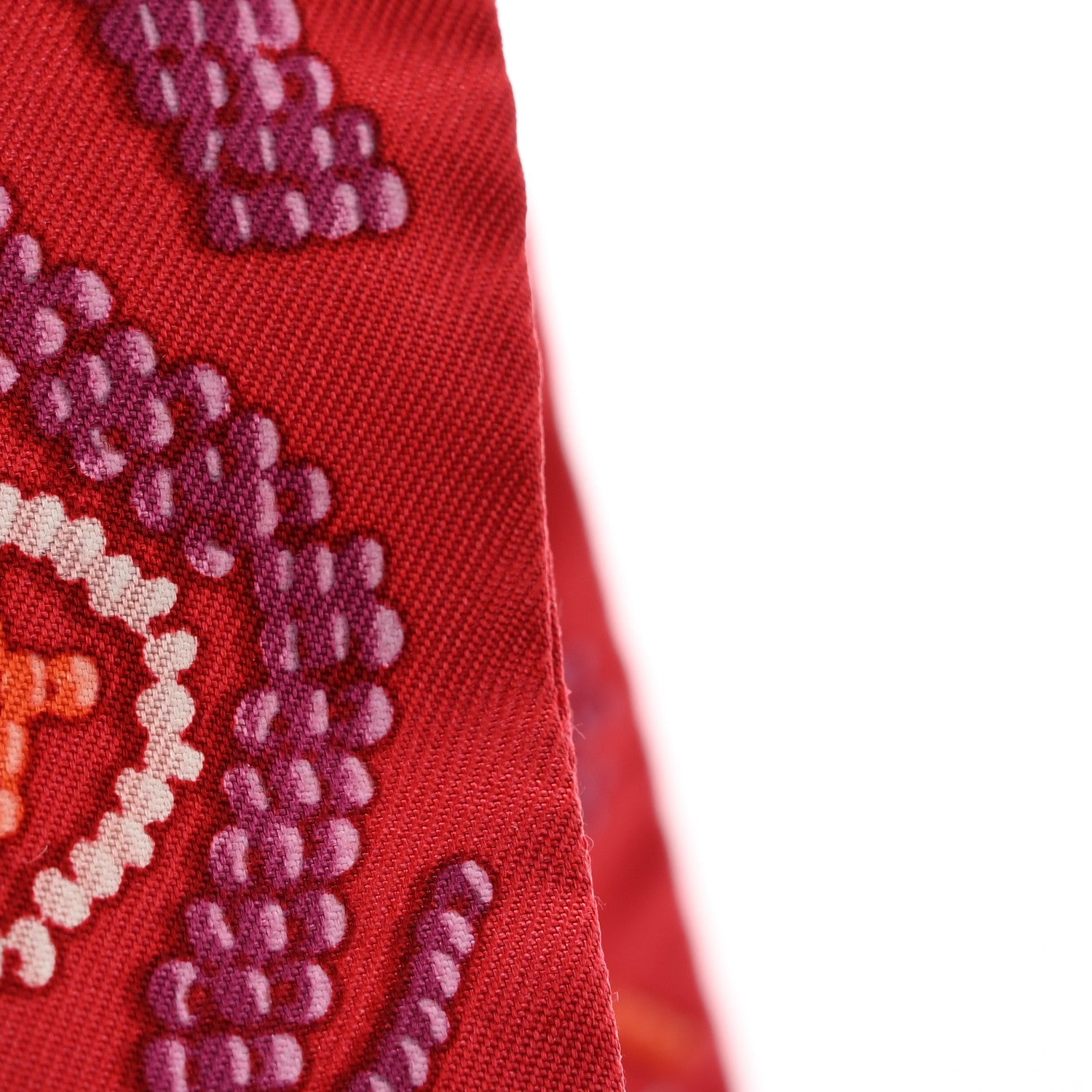 Hermes Silk Kelly en Perles Twilly Vermillon Parme 5 of 5