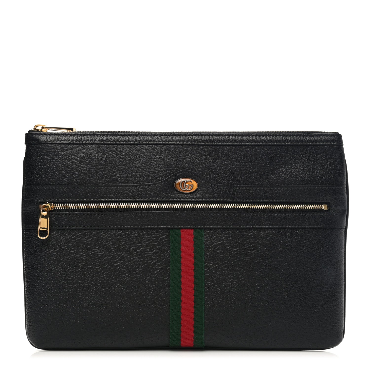 Gucci Calfskin Large Ophidia Pouch Clutch Black 1 of 7