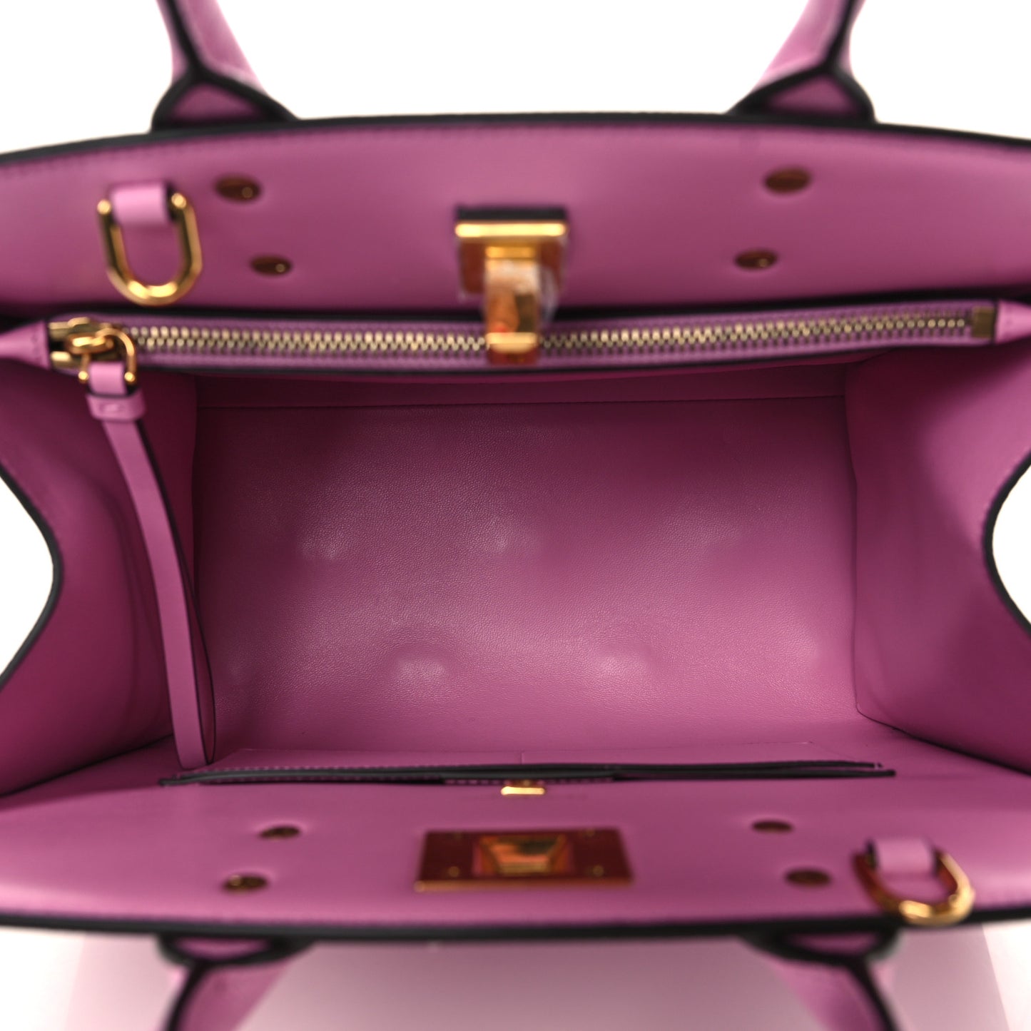 Hammered Calfskin Medium The Studio Box Bag Flamingo